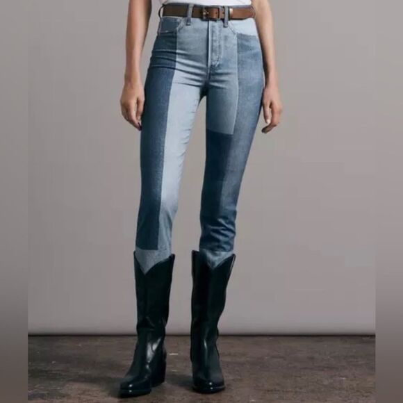 RAG & BONE Jeans MIRAMAR NWT Stretch Nina Cigarette Byron Printed Cotton Size 24 - Picture 13 of 13